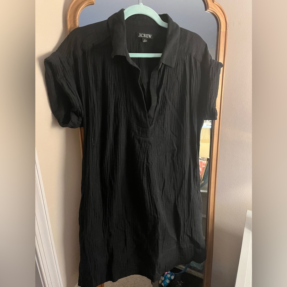 Jcrew Black 100% cotton dress, like new